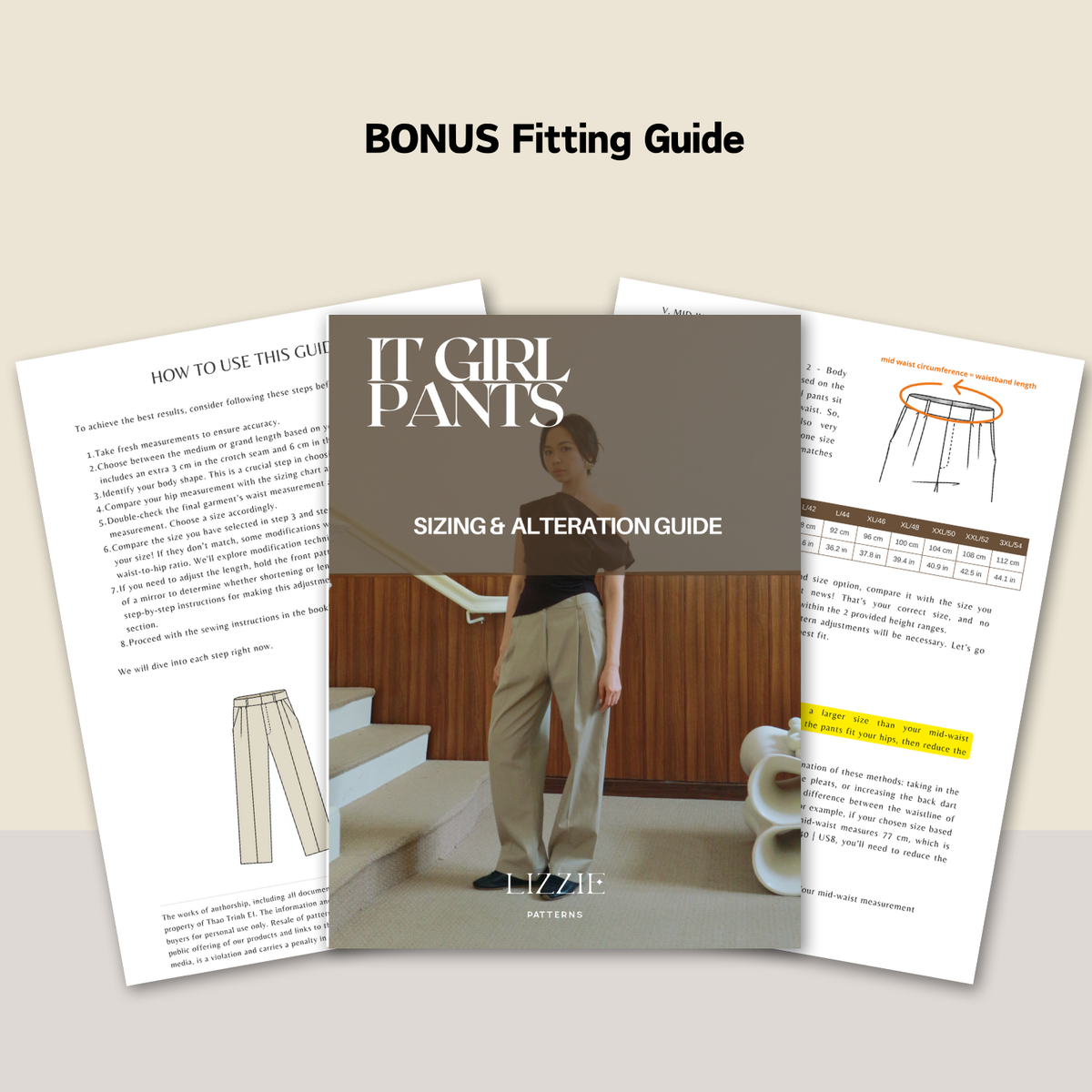 It Girl Pants bonus sizing and alteration guide