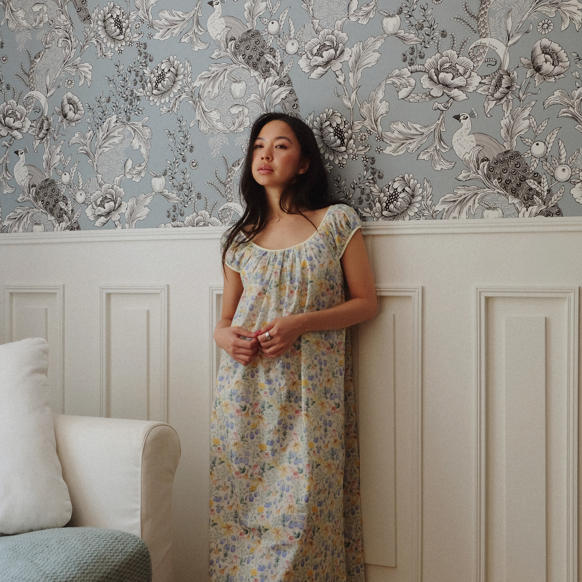 Linnea maxi dress in a soft floral print