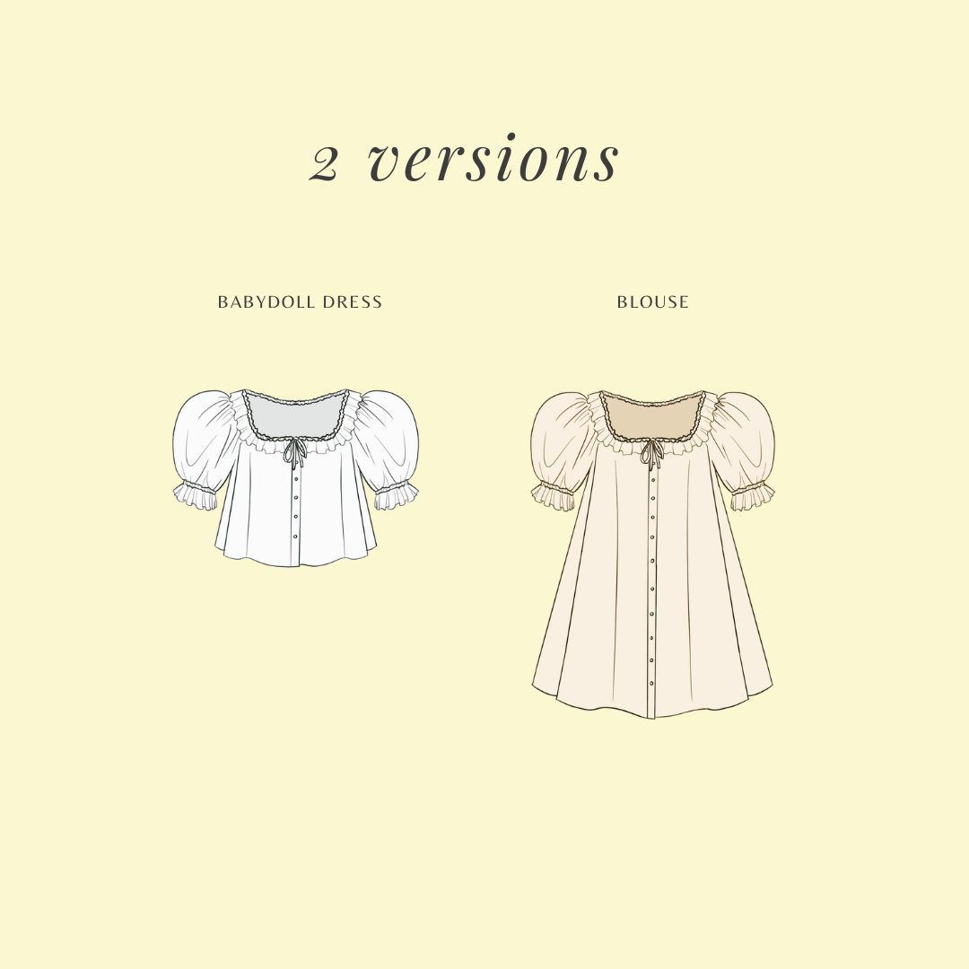 Mathilde versions: babydoll dress and blouse