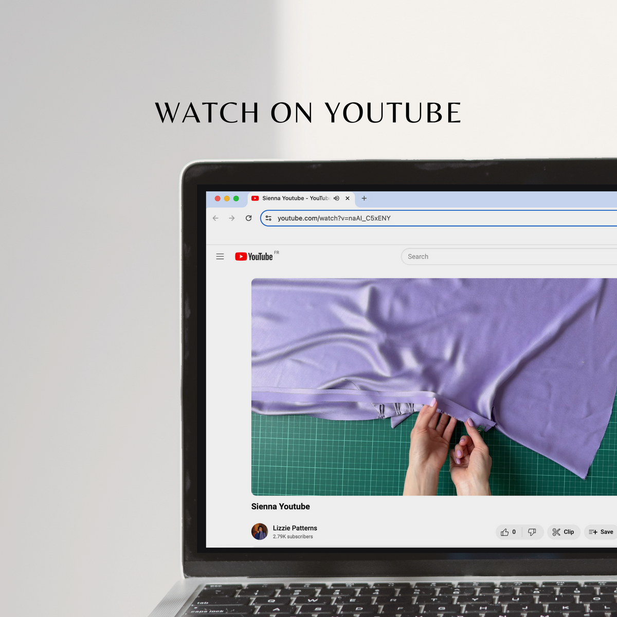 Sienna Cowl Neck Dress sewing video tutorial on YouTube
