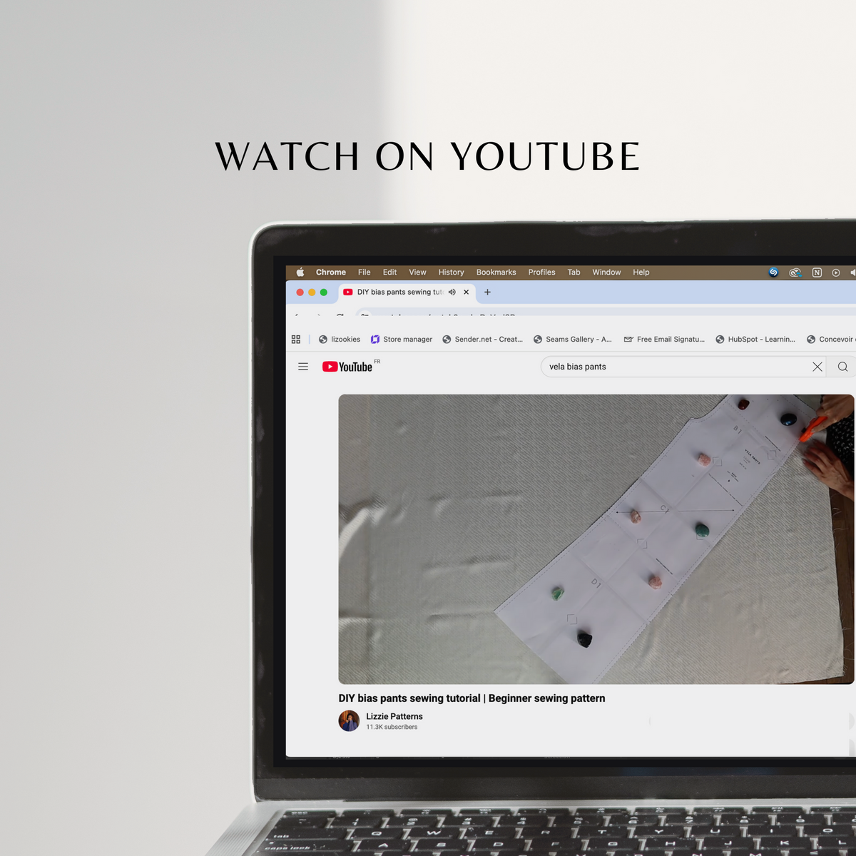 Vela Bias Pants sewing video tutorial on YouTube